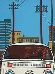 Art Prints Louis Gara Meets His End In A 1973 Volkswagen Bus - 2011 Tim Doyle Poster Art Pr
